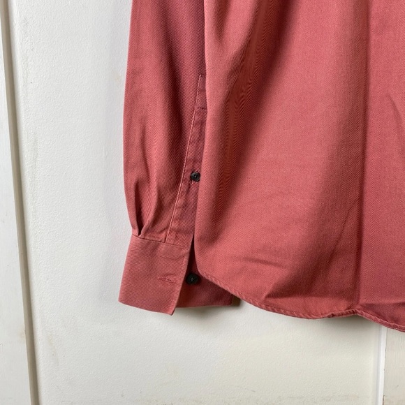 Vintage Yves Saint Laurent YSL Shirt Button Down Long Sleeve Peach Medium - Picture 3 of 9